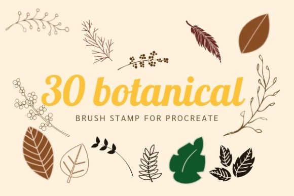 Botanic Leaves Brush Stamp for Procreate: Elevating Digital Illustration with Natural Precision