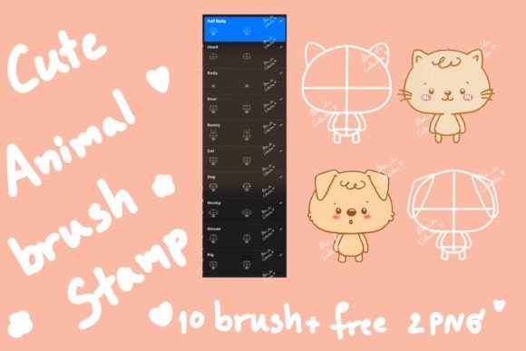 Cute Animal: Streamlining Digital Illustration Workflows with Procreate Brush Stamps