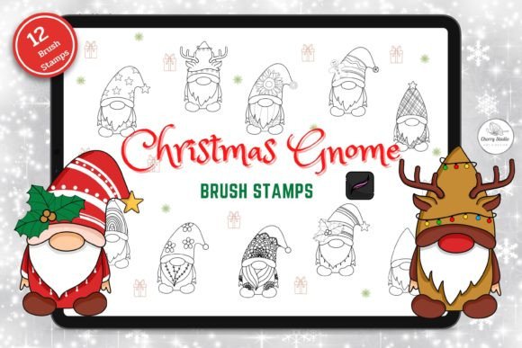 Evaluating the 12 Christmas Gnome Brush Stamp Procreate Set for Digital Design