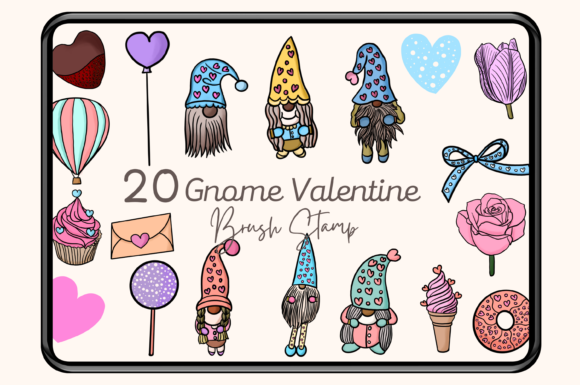 Evaluating the 20 Gnome Valentine Brush Stamp Set for Procreate