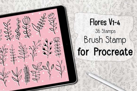 Evaluating the Flores V1-4 Procreate Brush Stamp Set for Digital Design