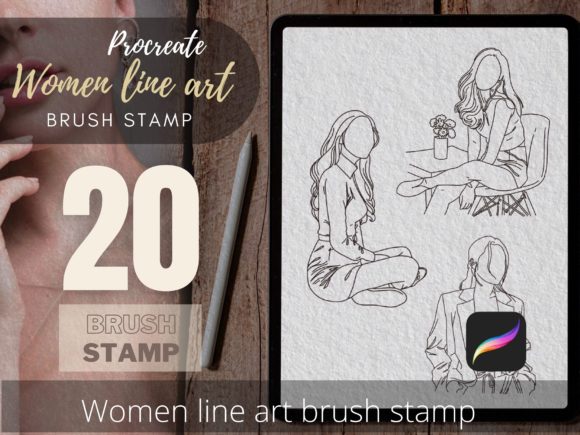 Integrating the 20 Women Line Art Tattoo Stencil Brush into Your Digital Workflow
