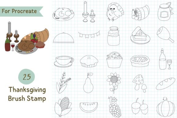 Procreate Brush Stamp Thanksgiving Guide