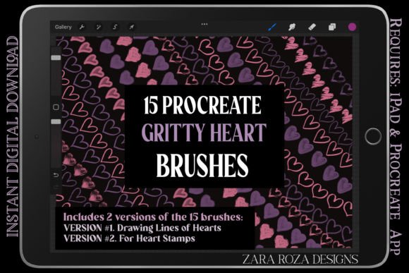 Procreate Gritty Heart Brush Set Review
