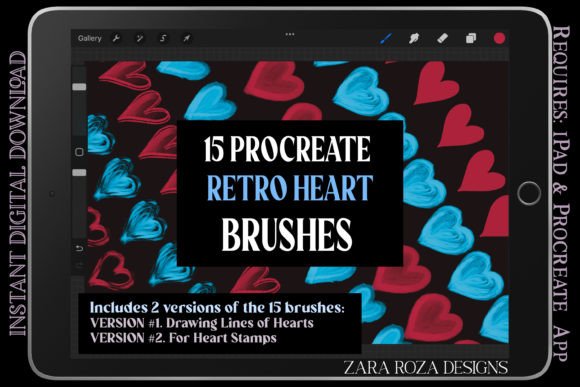 Procreate Retro Love Heart Brush Set: A Versatile Tool for Digital Artists