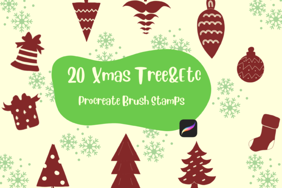 Streamline Your Holiday Design Workflow with Procreate Brush Stamp Xmas Tree Etc