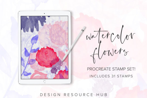 Watercolor Flowers Procreate Stamps